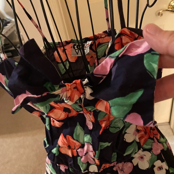 Floral Print Black Summer Dress Sz 11 - Picture 4 of 8